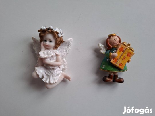 Hűtőmágnes angyalka zöld 6,5 cm 800- és fehér 8 cm 1000-