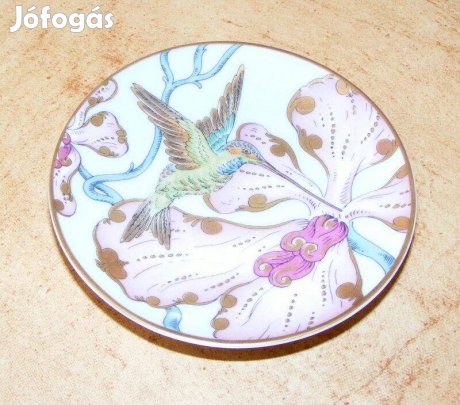 Hutschenreuther porcelán madaras falitányér kolibri, virág