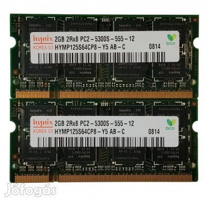 Hynix 4GB (2x2GB) DDR2 667MHz laptop / notebook memória