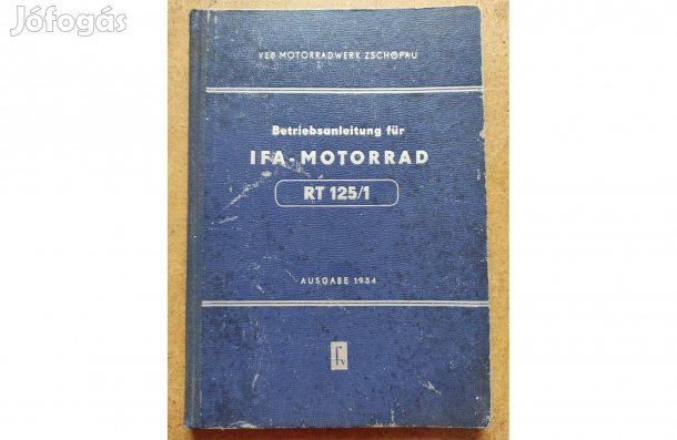 IFA motorkerékpár RT 125 /1 kezelési karbantartási könyv