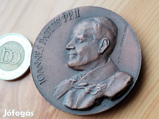 II.János Pál Pápa Róma 1980.bronz Magyar kápolna szentelés