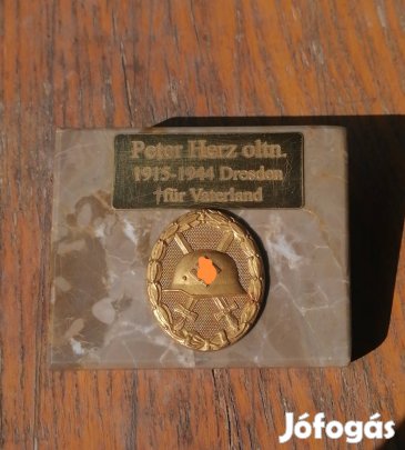 II.Világháborús III.Birodalom arany sebesülési jelvény