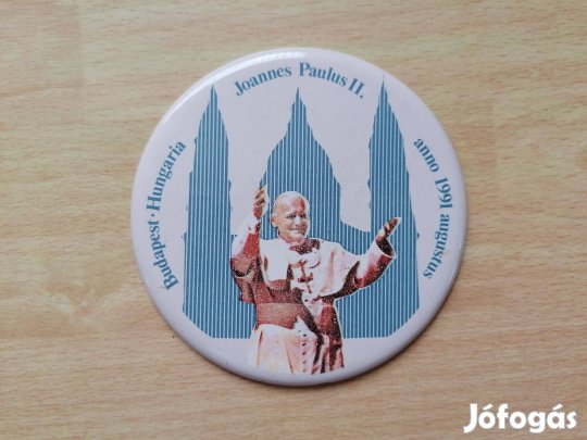 II. János Pál, pápalátogatás Budapest 1999 aug. - zománcozott plakett