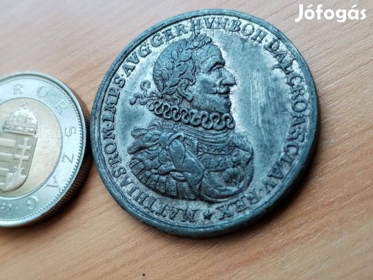 II. Mátyás Császár emlékére 1619-es eredeti ón emlékérem ritka