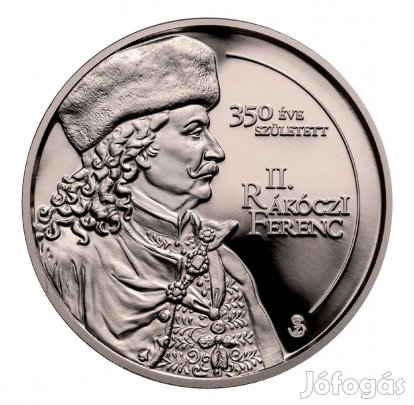 II. Rákóczi Ferenc 40000 forint PP ezüst emlékérme 2026 UNC