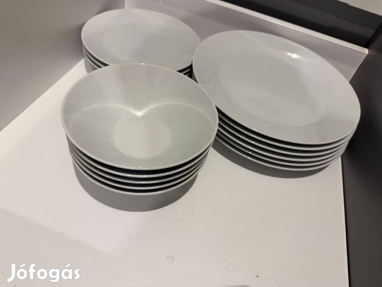 IKEA 365+ 18 db-os étkészlet, tányér fehér