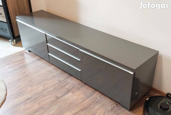 IKEA BESTÁ Burs TV állvány magasfényű antracit Szép állapotban