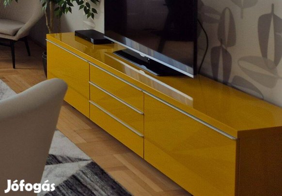 IKEA Besta Burs TV állvány, fényes, sárga