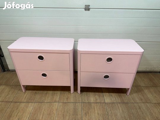 IKEA Busunge rózsaszín, kétfiókos komód 2db
