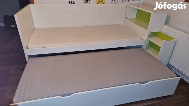 IKEA Flaxa kihúzható ágy matracokkal és tároló elemmel