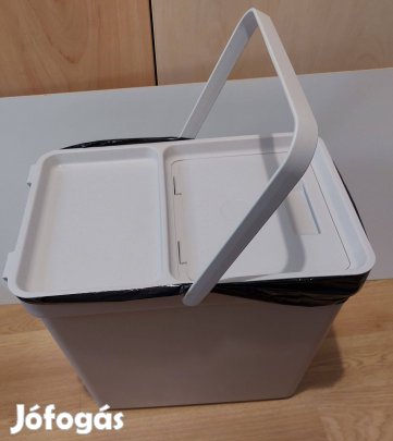 IKEA Hallbar hulladékgyűjtő / tároló műanyag kosár fedéllel 22l