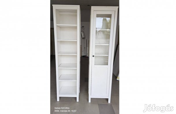 IKEA Hemnes fenyő könyvespolc, fehérre pácolt