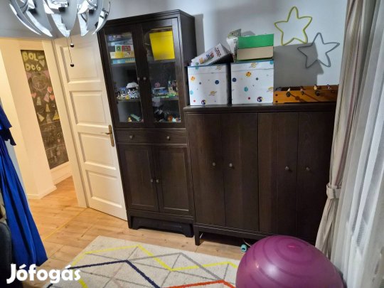 IKEA Idanas Üvegajtós magasszekrény - barna