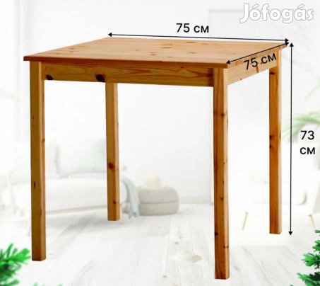 IKEA Ingo 4 személyes tömör fa asztal 75x75