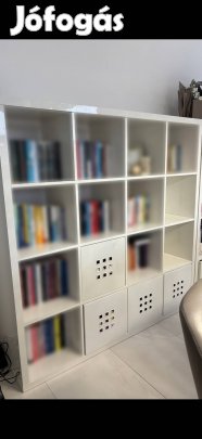 IKEA Kallax magasfényű fehér szekrény