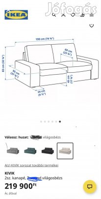 IKEA Kivik 2 Személyes Kanapé