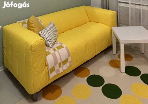 IKEA Klippan élénk sárga kanapé 1,5 éves 2 személyes