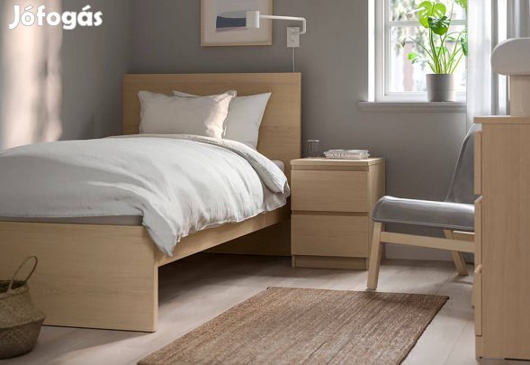 IKEA Malm egyszemélyes ágy + rács + matracok 90x200