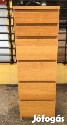IKEA Malm fiókos szekrény, 6 fiók tölgy, tükrös