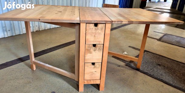 IKEA Norden lehajtható lapú asztal tömör nyírfa