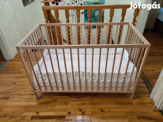 IKEA Sniglar kiságy 2 féle matraccal, rácsvédővel