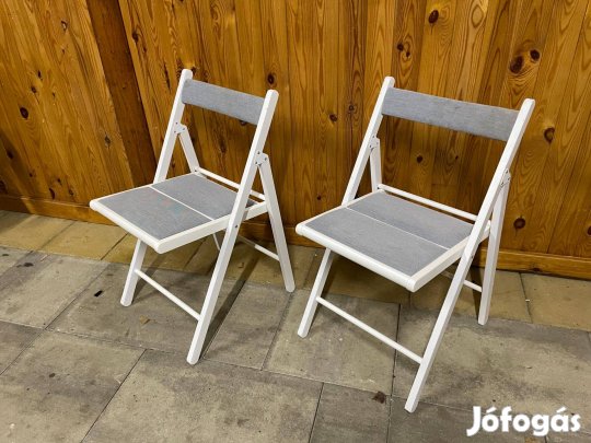 IKEA Terje Összecsukható szék Fehér párnázott Szürke ülés