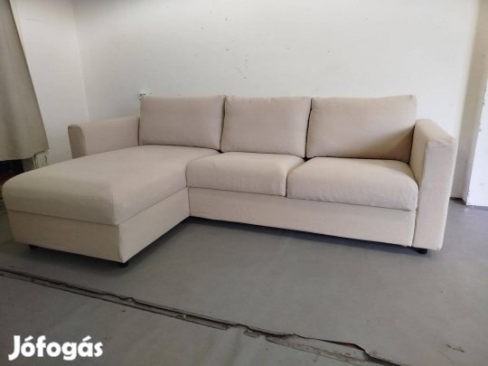 IKEA Vimle 3 sz. sarokkanapé fekvőfotellel, új Hallarp bézs huzattal