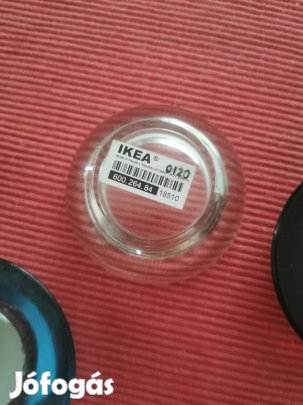 IKEA, Világoskék, áttetsző, piros mécsestartók, új, cimkés