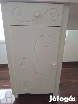 IKEA fehér íróasztal fiókkal és ajtós tárolóval