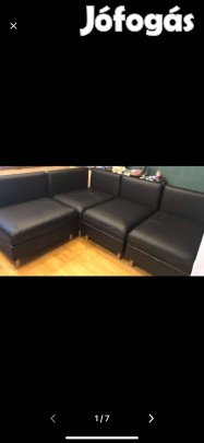 IKEA fekete modern L alakú ülőgarnitúra