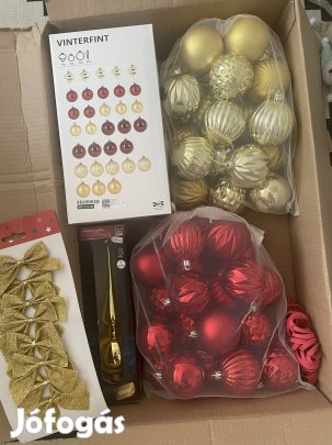 IKEA karácsonyfa díszek (piros,arany)