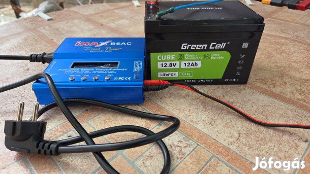 IMAX B6AC 80W kiegyensúlyozott töltő, 230V AC, + Green Cell 12.8V akku