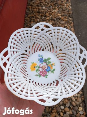 IRIS régi porcelán tálka áttört mintával hibátlan