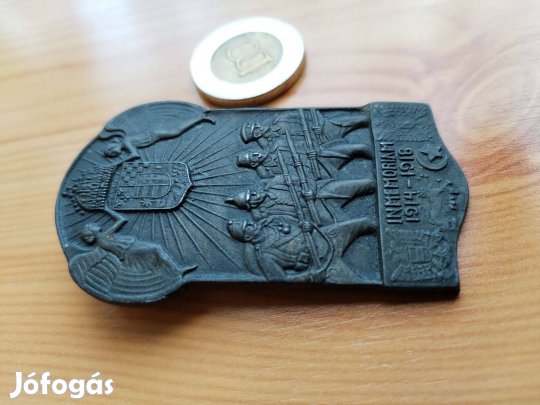 I. Világháborús "inmemorian" 1914-1918 emlékplaket