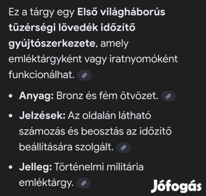 I. világháborús militária emléktárgy