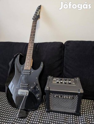 Ibanez Grx20 Black Night gitár + Roland Micro Cube erősítő