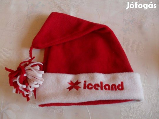 Iceland piros polár bojtos sapka kb. 4-8 évesnek