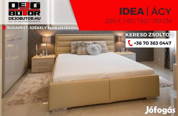 Idea franciaágy 160x200 cm ágybetét + ágyneműtartó komplett bézs