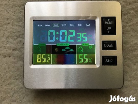 Időjárás állomás, valós idős hőmérséklet és páratartalom mérővel