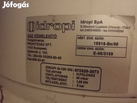 Idropi G-120 KN gázbojler