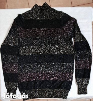 Igazán elegáns, ünnepi hangulatú, lurex szálas pulóver