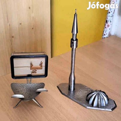 Igazi régi retró ritka fém dísztárgyak Pécsről