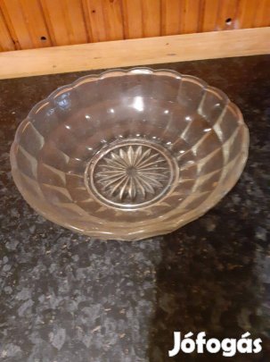 Igazi retro üveg salátás tál átm 26cm