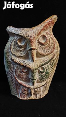 Igényes kerámia bagoly váza