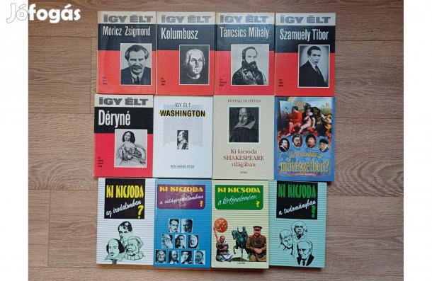 Így élt és Ki kicsoda sorozat könyvcsomag, 12 db egyben