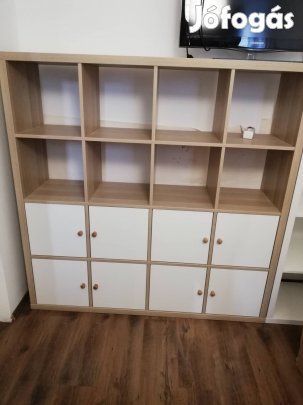 Ikea Kallax polc 4x4 tölgy 8db ajtós betéttel 