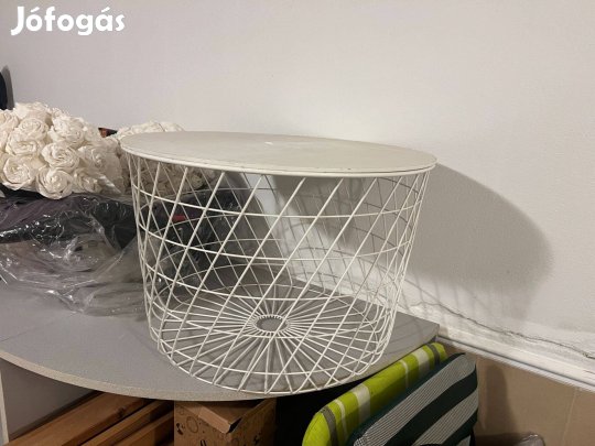 Ikea Kvistbro fehér tárolós asztal