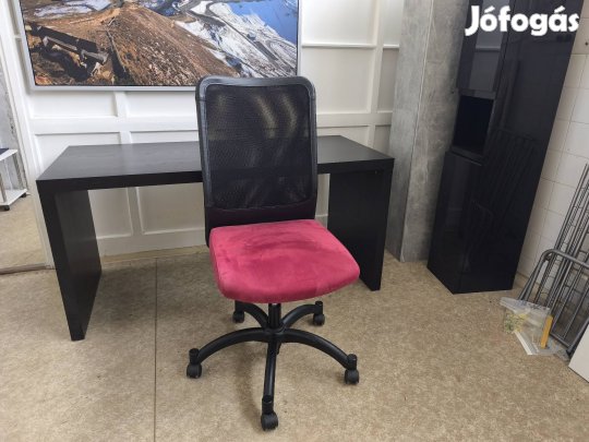 Ikea Malm fekete-barna színű íróasztal+ forgószék