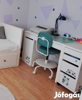 Ikea Micke íróasztal + fiókos tároló + Vimund gurulós szék