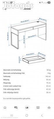 Ikea Micke íróasztal asztal fehér eladó